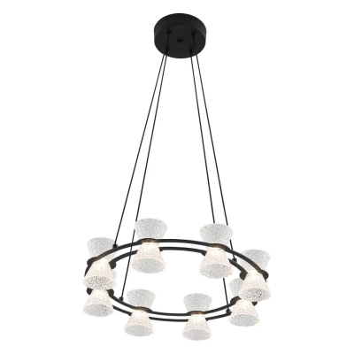 8341/28L LEDIO LN26 228 черный/прозрачный металл/акрил Люстра подвесная LED 28W 3000K 220V VINORA