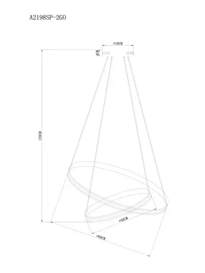 Подвесная люстра Arte Lamp MERIDIANA A2198SP-2GO, 1хLED