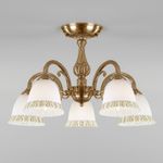 Классическая люстра со стеклянными плафонами 60107/5 античная бронза