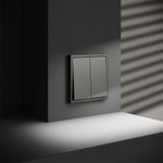 VLS020306 Проходной переключатель встраиваемый VOLTUM S70 двухклавишный 10А, (титан) (ТМ Maytoni)