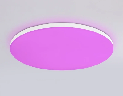 Потолочный светодиодный светильник с Wi-Fi Яндекс Алисой/Tuya/Smart Home/Alexa FZ2002 WH белый IP54 25W 3000K-6500K+RGB D370*55 (ПДУ ИК)