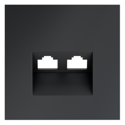 VLS001407 Накладка для розетки компьютерной двойной RJ45+RJ45 кат.6, S70 (графит). (ТМ Maytoni)