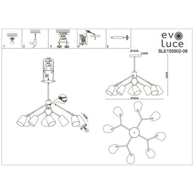 SLE155942-08 Люстра потолочная Черный/Белый E14 8*40W