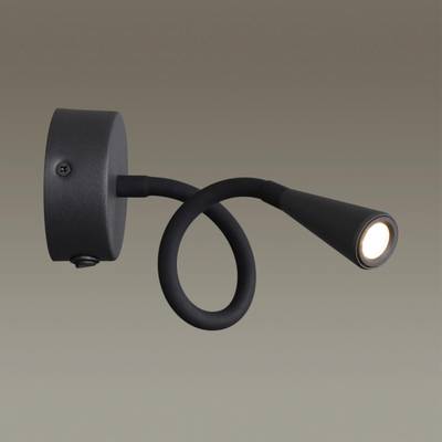 4254/3WL HIGHTECH ODL21 407 черн/металл Настен.светильник выкл на базе IP20 LED 3W 263Лм 3000K ODDS
