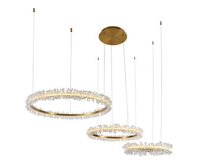 08246,36PA Люстра диммируемая Лаура латунь d40+60+80 h150 Led 110W (3000K) с пультом ДУ