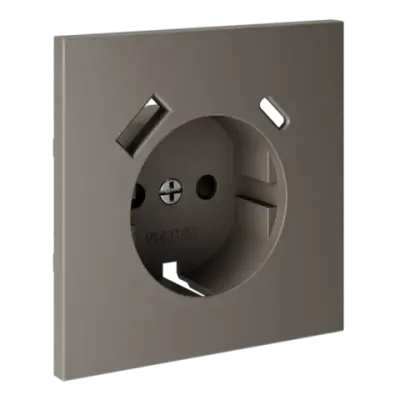 VLS001014 Накладка для розетки с заземлением и защитными шторками, с USB A+C, S70 (капучино). (ТМ Maytoni)