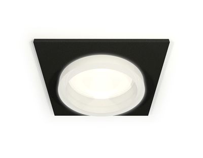 Комплект встраиваемого светильника с акрилом XC6521064 SBK/FR черный песок/белый матовый MR16 GU5.3 (C6521, N6245)