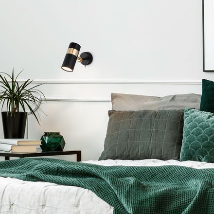 Настенный светильник с выключателем 20096/1 черный/золото