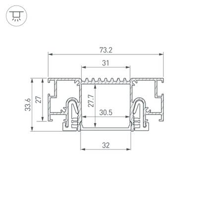 Профиль STRETCH-32-CEIL-CENTER-2000 WHITE (Arlight, Алюминий)