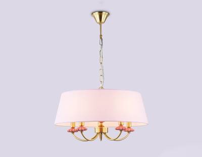 Светильник подвесной LH75021/5 GD/PI золото/розовый E14/5 max 40W D550*730
