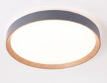 Потолочный светодиодный светильник с пультом FZ1322 GR/LWD серый/светлое дерево IP20 60W 3000-6400K D490*80 (ПДУ ИК)