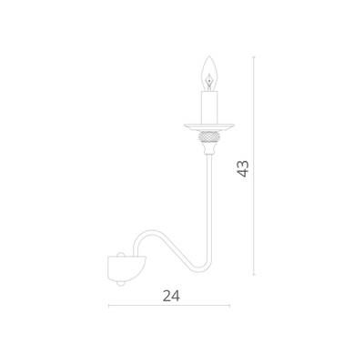 Бра Divinare ATLANTA 1201/02 AP-1, 1хE14