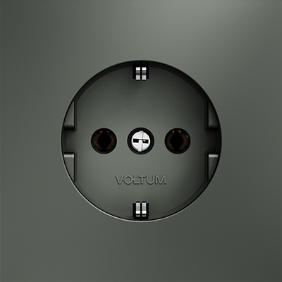 VLS040106 Розетка встраиваемая VOLTUM S70 с заземлением 16А, (титан) (ТМ Maytoni)