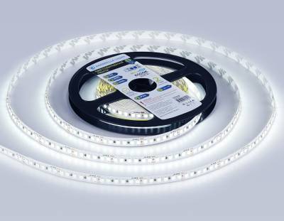 Светодиодная лента GS1303 2835 180Led/ 14.4W m/ 12V IP20 6500K/ 5000*8*1.2mm/ кратность резки 25mm (2 конт.)