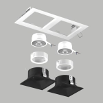 D5260707WMOD Светильник DOMINO QUADRO под LED модуль/лампу МR16 (214526+214507+214507+214006+214006)