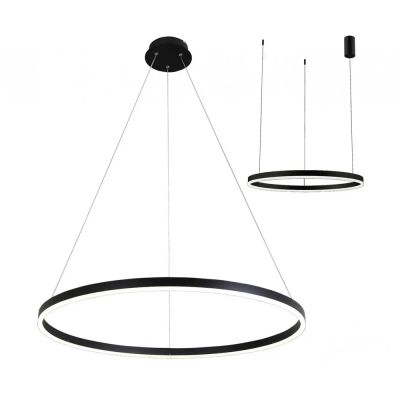 08228,19A(4000K) Подвес Тор черный d100 h150 Led 56W (4000K) 2 типа крепления, диммируемый, с пультом ДУ