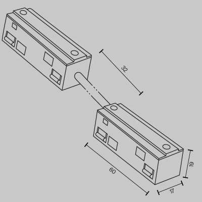 Коннектор питания прямой гибкий 5см Exility белый, TRA034CPC-42W-5-1. TM Maytoni