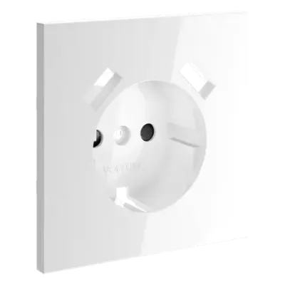 VLS000901 Накладка для розетки с заземлением и защитными шторками, с USB A+A, S70 (белый глянцевый). (ТМ Maytoni)
