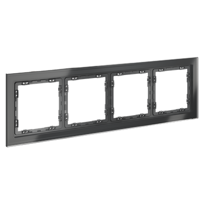 VLS110407 Рамка стеклянная VOLTUM S70 на 4 поста, (графит, стекло) (ТМ Maytoni)