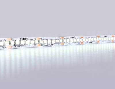 Светодиодная лента GS1403 2835 240Led/ 17W m/ 12V IP20 6500K/ 5000*10*1.2mm/ кратность резки 25mm (2 конт.)