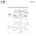 SLE600102-08 Светильник потолочный Золотистый, Светлое дерево/Белый, Серый LED 8*16,5W 4000K