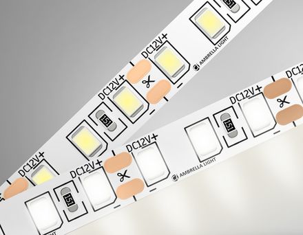 Светодиодная лента GS1102 2835 120Led/ 9.6W m/ 12V IP20 4500K/ 5000*8*1.2mm/ кратность резки 25mm (2 конт.)