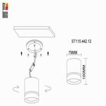 ST115.442.12 Светильник потолочный Черный LED 1*12W 4000K 840Lm Ra&gt;90 120° IP20 D79xH100 170-240V