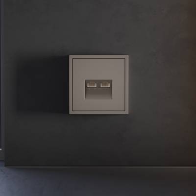 VLS001414 Накладка для розетки компьютерной двойной RJ45+RJ45 кат.6, S70 (капучино). (ТМ Maytoni)