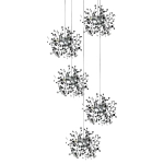 L5PR721134 Подвес пятерной круглый EXTRA 5x3x5W(led) G9 (721134 - 5 + 572154 -1) ХРОМ Lightstar
