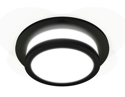 Комплект встраиваемого светильника c акрилом XC7622041 SBK/FR черный песок/белый матовый MR16 GU5.3 (C7622, N7121)