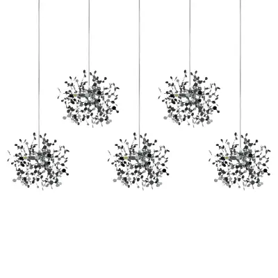 L5PL721134 Подвес пятерной линейный EXTRA 5x3x5W(led) G9  (721134 - 5 + 572164 -1) ХРОМ Lightstar