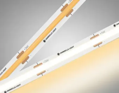 Светодиодная лента GS4751 COB 528Led/14W m/ 24V IP20 3000K/ 5m*10mm*2mm кратность резки 45.45mm (2 конт.)