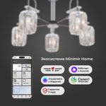 Умная потолочная люстра с хрусталем в стиле лофт 70090/5 графит