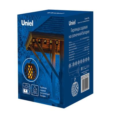 USL-S-120/PM2000 FIRE BALLS Садовая гирлянда на солнечной батарее «Огненные шары». 80 светодиодов. Эффект пламени. 1*АА Ni-Mh аккумулятор в/к. IP44. TM Uniel