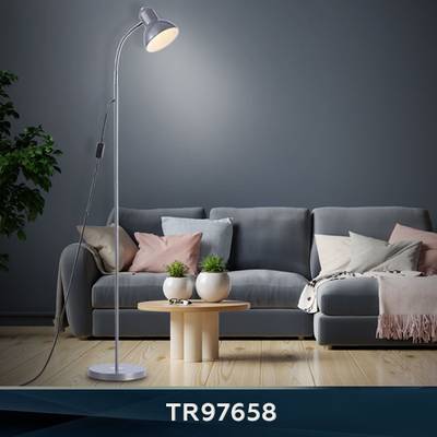 Светильник напольный с выключателем на проводе TR97658 SL серебро E27 max 40W D140*1450