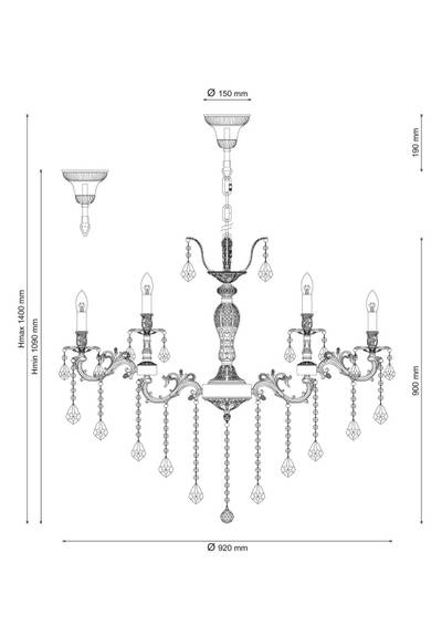 Люстра Lucia Tucci BARLETTA 122.12.6 antique