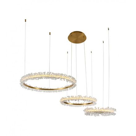 08246,36PA Люстра диммируемая Лаура латунь d40+60+80 h150 Led 110W (3000K) с пультом ДУ