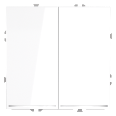 VLS020201 Выключатель встраиваемый VOLTUM S70 двухклавишный с подсветкой 10А, (белый глянцевый) (ТМ Maytoni)