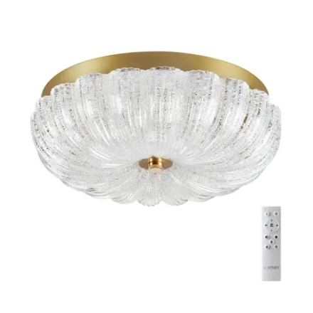 7719/36L PIKO LED SN 567 Светильник металл/стекло/прозрачный/золотой LED 36Вт 3000-6500K D300 IP20 пульт ДУ TESORO