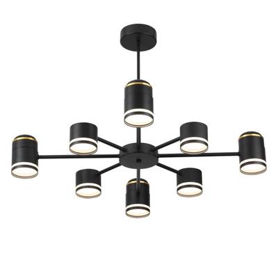 8234/8C COMFI LN25 черный, металл/акрил Люстра потолочная LED GX53 8*10W + LED-проектор 4*5W 2700К 220V VIRSAVA
