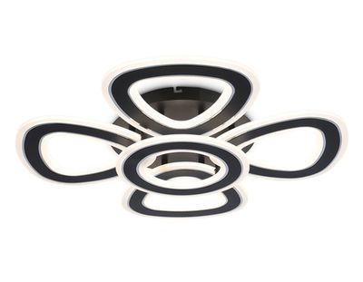 Светильник светодиодный потолочный с пультом FA8926/4+1 BK/CH черный/хром 163W 3000K-6400K 590*590*120 (ПДУ РАДИО 2.4G)