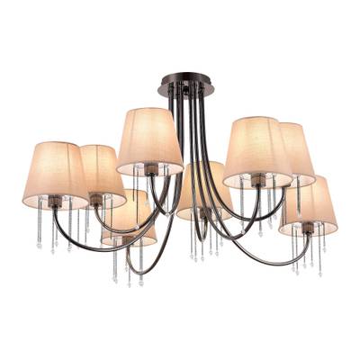 SLE1118-802-08 Люстра потолочная Черный хром/Бежевый E14 8*40W