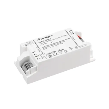 Блок питания ARJ-SP-53-PFC-DALI2-NFC-PD-WR (53W, 3-44V, 0.5-1.4A) (Arlight, IP20 Пластик, 5 лет)