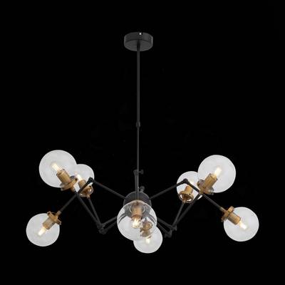 SL234.402.08 Люстра потолочная ST-Luce Черный, Золото/Прозрачный E27 8*40W (из 2-х коробок)