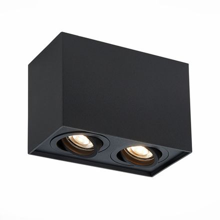 ST109.407.02 Светильник потолочный Мат. черный GU10 2*50W  L181xW100xH123 220V Без ламп