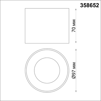 358652 OVER NT21 444 черный Светильник накладной светодиодный IP20 LED 4000К 12W 220V PATERA
