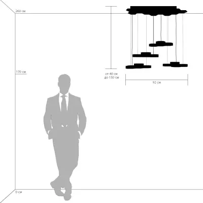 750262 Люстра подвесная FAVO LED-80W 3840LM Silver 3000K Lightstar