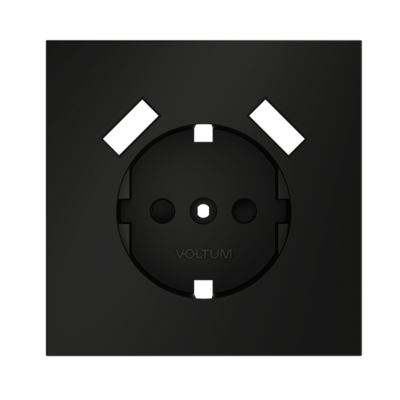 VLS000908 Накладка для розетки с заземлением и защитными шторками, с USB A+A, S70 (черный матовый). (ТМ Maytoni)