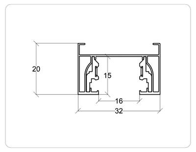 Шинопровод накладной однофазный Standard 220V GL7103 WH белый 2000*32.5*19.8 (ввод питания, 1 заглушка, крепление в комплекте)