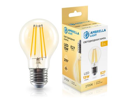 Лампа светодиодная Filament 601313 LED A60 13W E27 2700K 220-240V